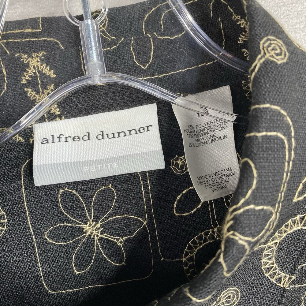Alfred Dunner Womens Cardigan Jacket 12 Petite Black Embroidered Button Up - Picture 3 of 12